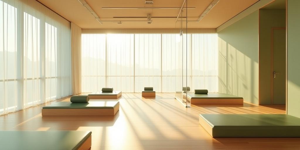 新宿の静かなピラティススタジオの風景