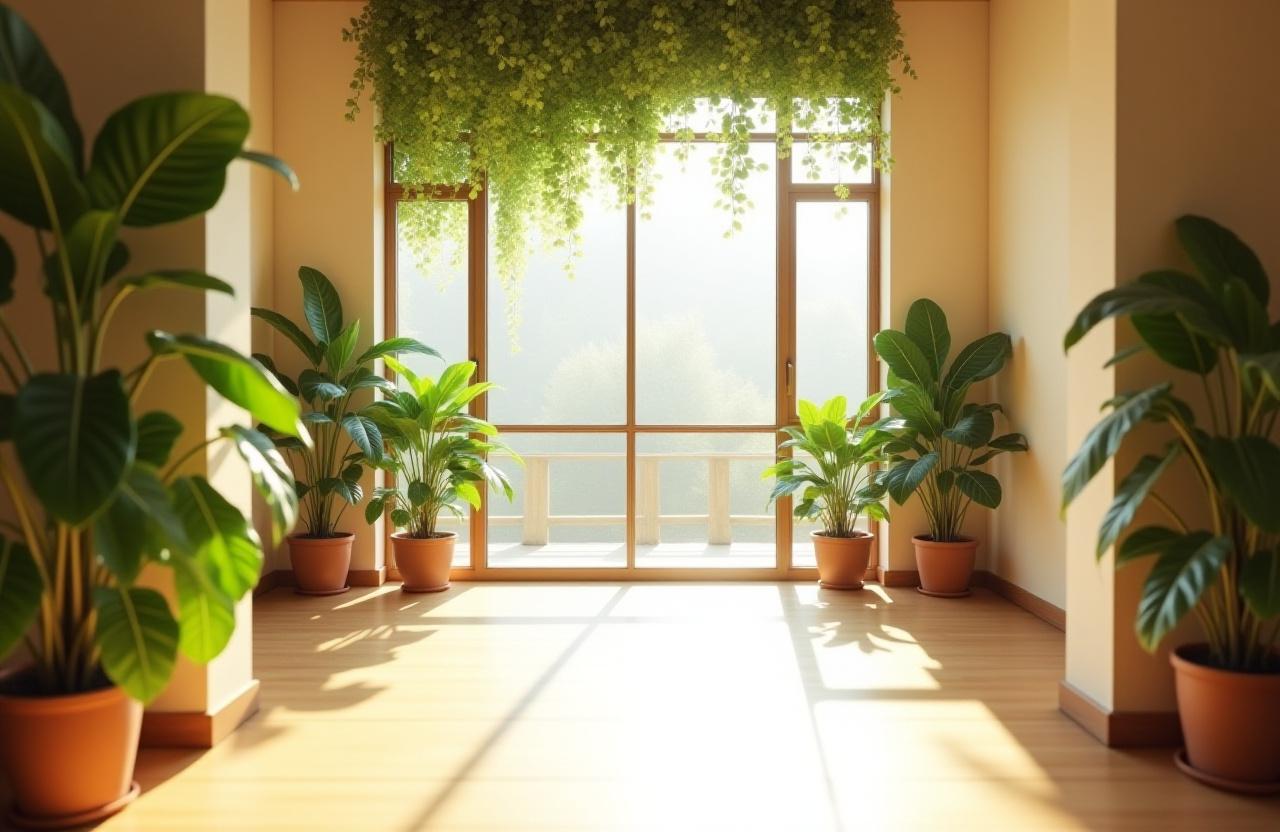 光が差し込む明るいピラティススタジオ